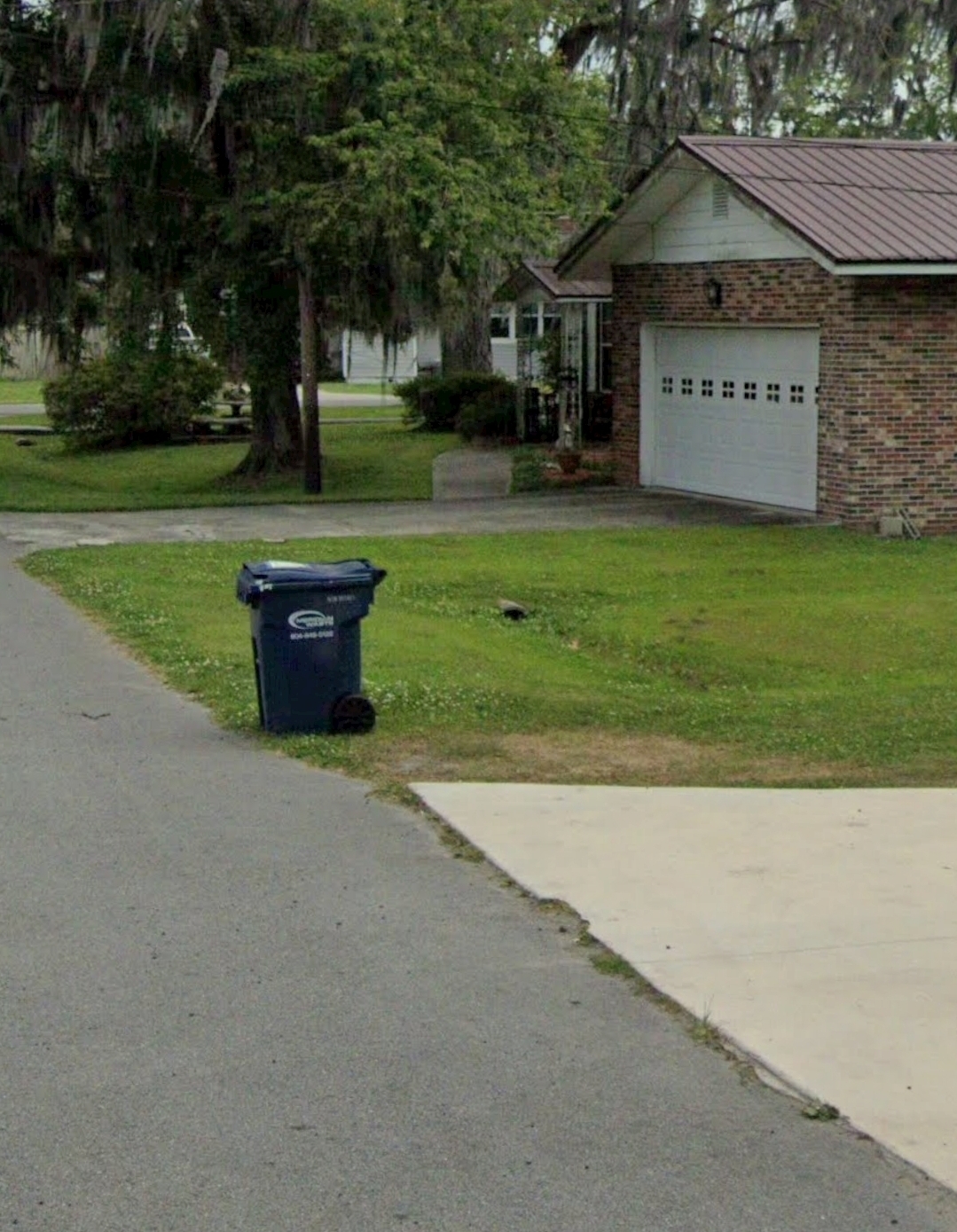 Baldwin News: Trash man came at noon, Robert still hasn't taken his damned can in.
