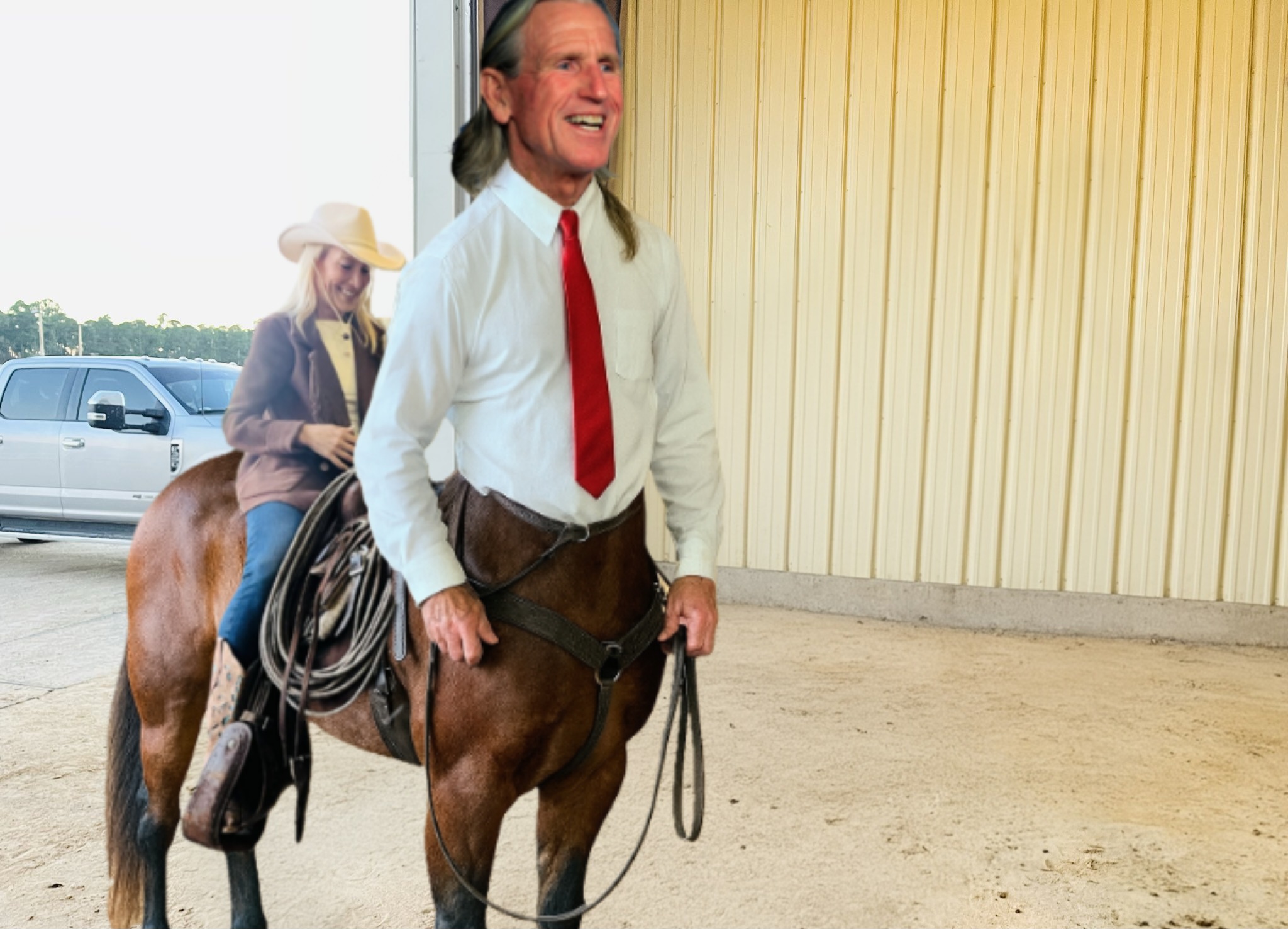 "DEEPLY OFFENSIVE": Centaur community outraged after Mayor Deegan rides Centaur husband at equestrian center.