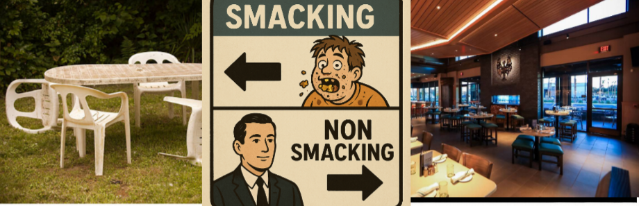 Smacking or non-smacking?: Jacksonville restaurants rolling out new dedicated "smacking" sections for people who eat like fucking animals.