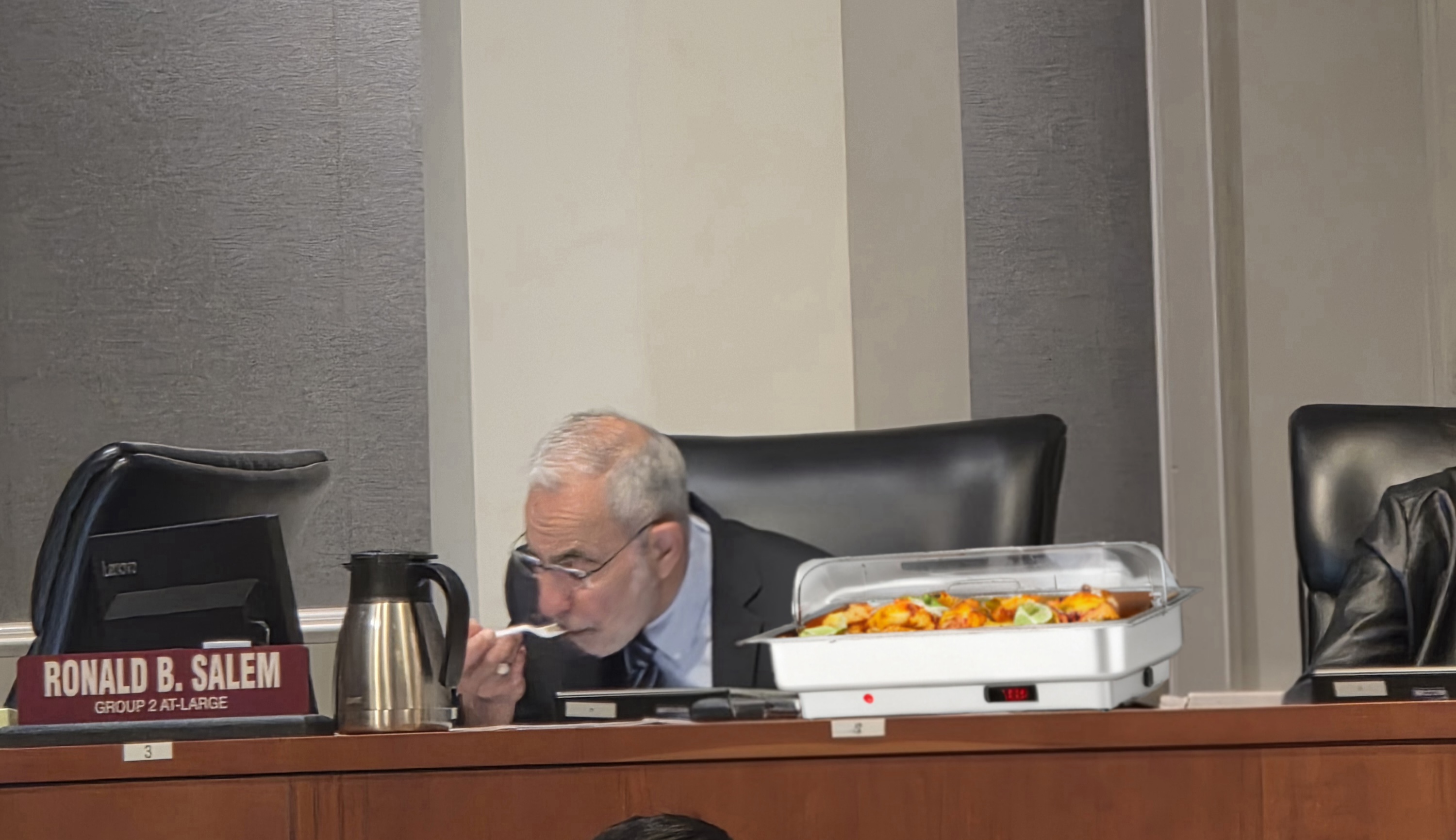City Councilman hosts dinner with constituents.